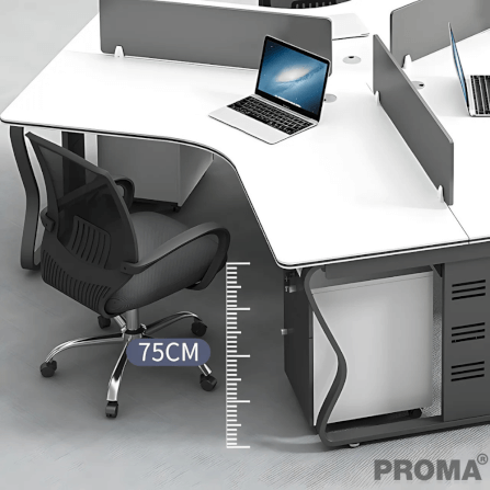 [Pre-order] โต๊ะทำงาน Proma-POD-05 สีขาว/ดำ แบบ 8 ที่นั่ง (ไม่มีตู้เอกสาร)_7